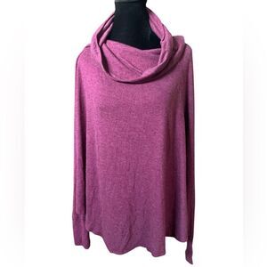 XCVI Fuchsia Cowl Neck Top Size Small Oversized Dolman Sleeves Boho Casual